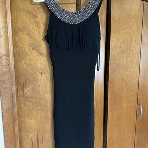 Elegant Black Beaded Women's Dress